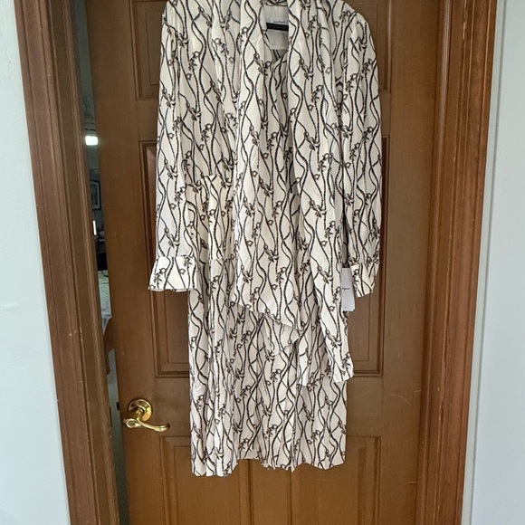 Ferragamo Gancini Tassel Print Silk Dress size 44 US 8 - Picture 6 of 6